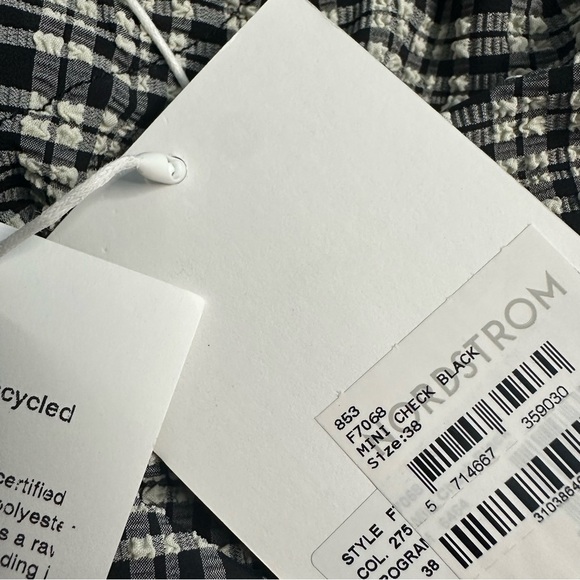 Ganni Rucked Check Plaid Top Blouse - Picture 11 of 16